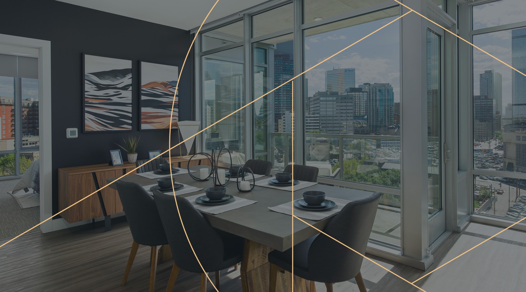 Open space living area with natural lighting