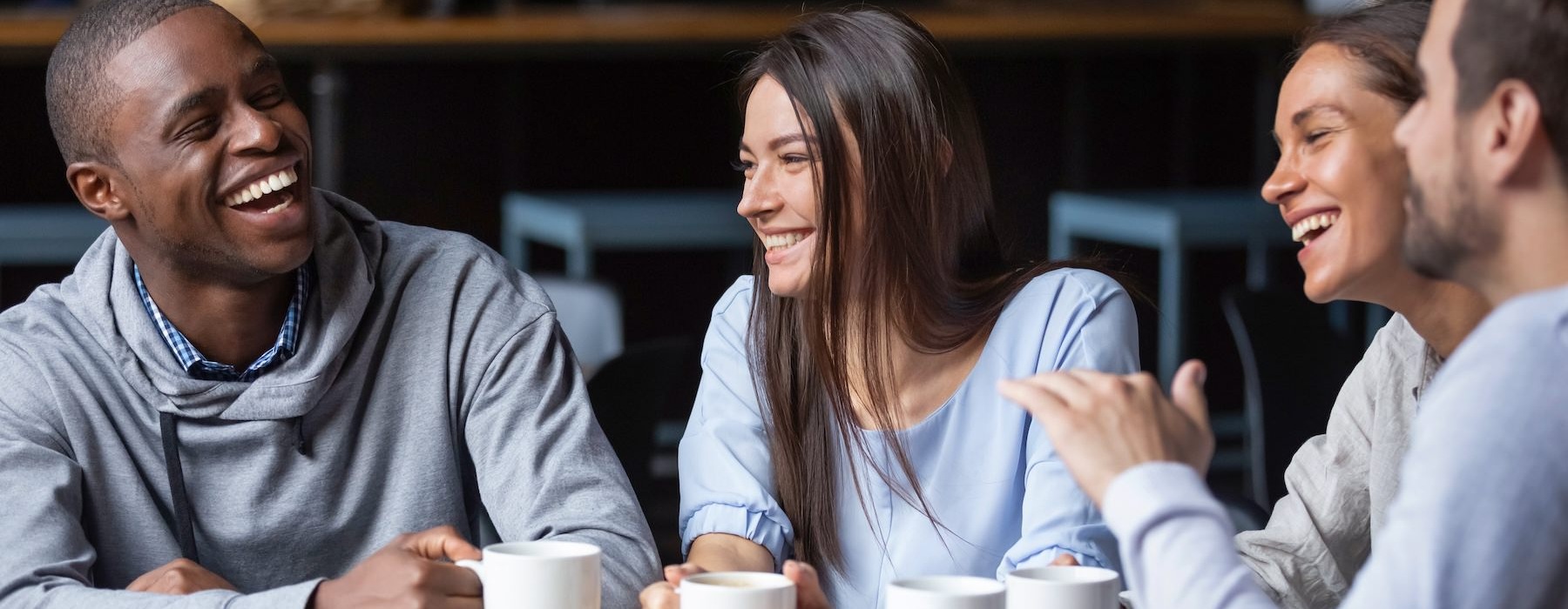 a group of people smiling