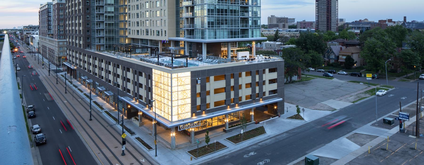a high angle view of a building